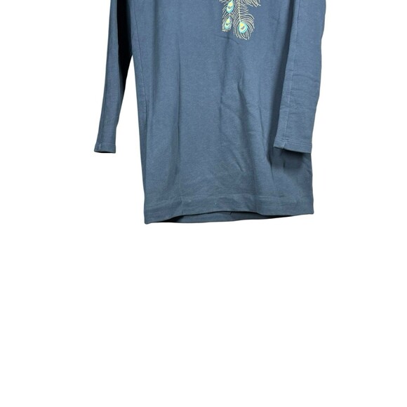 Driftwood Layla XS Dress Tunic Navy Blue Cotton Embroidered Peacock Floral Boho - Picture 12 of 13